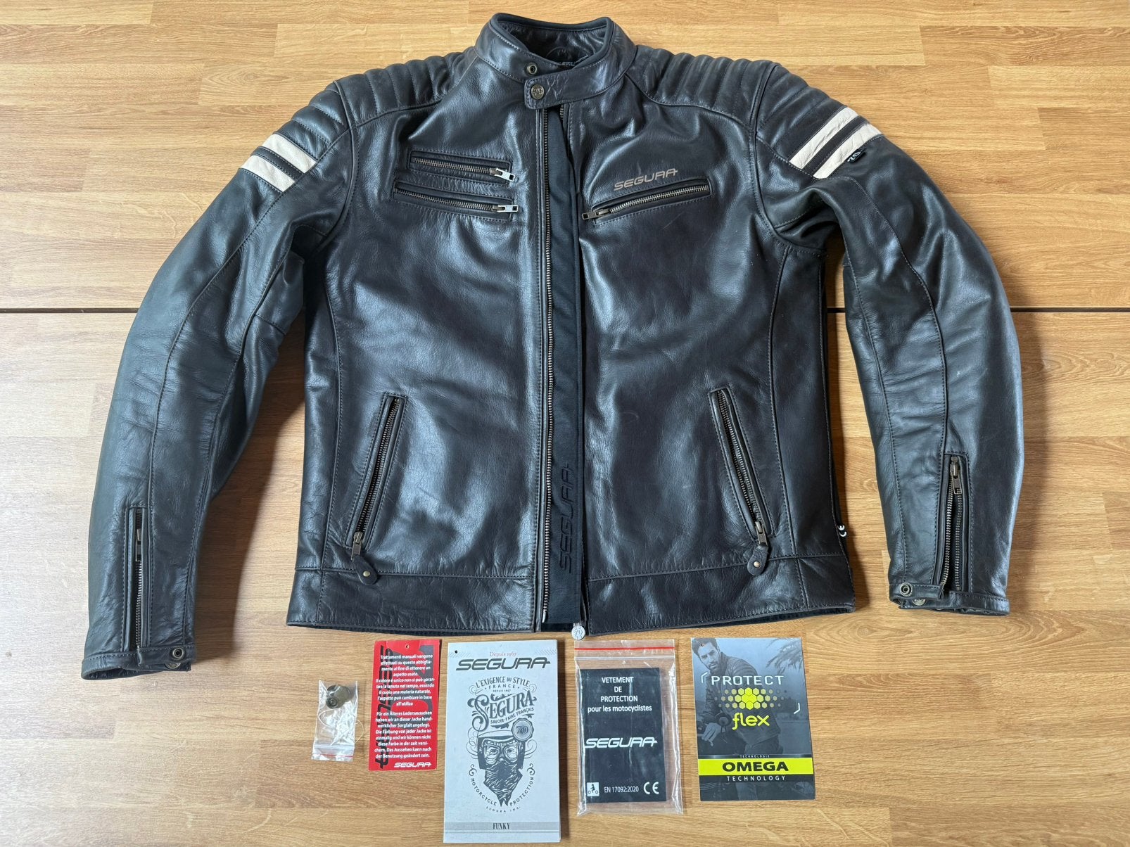 Segura Funky bruine leren motorjas maat XXL, Ophalen, Nieuw zonder kaartje, Heren, Jas | leer