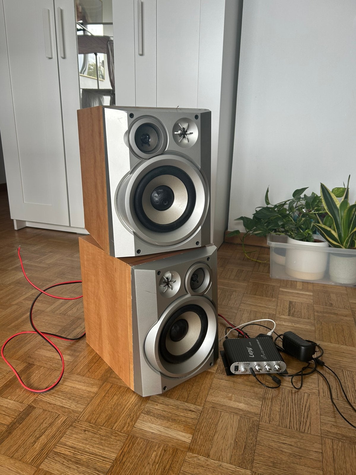 Vintage Philips FWB-C90 3-weg luidsprekers + Lepy versterker, Audio, Tv en Foto, Luidsprekerboxen, Ophalen, Philips, Overige typen