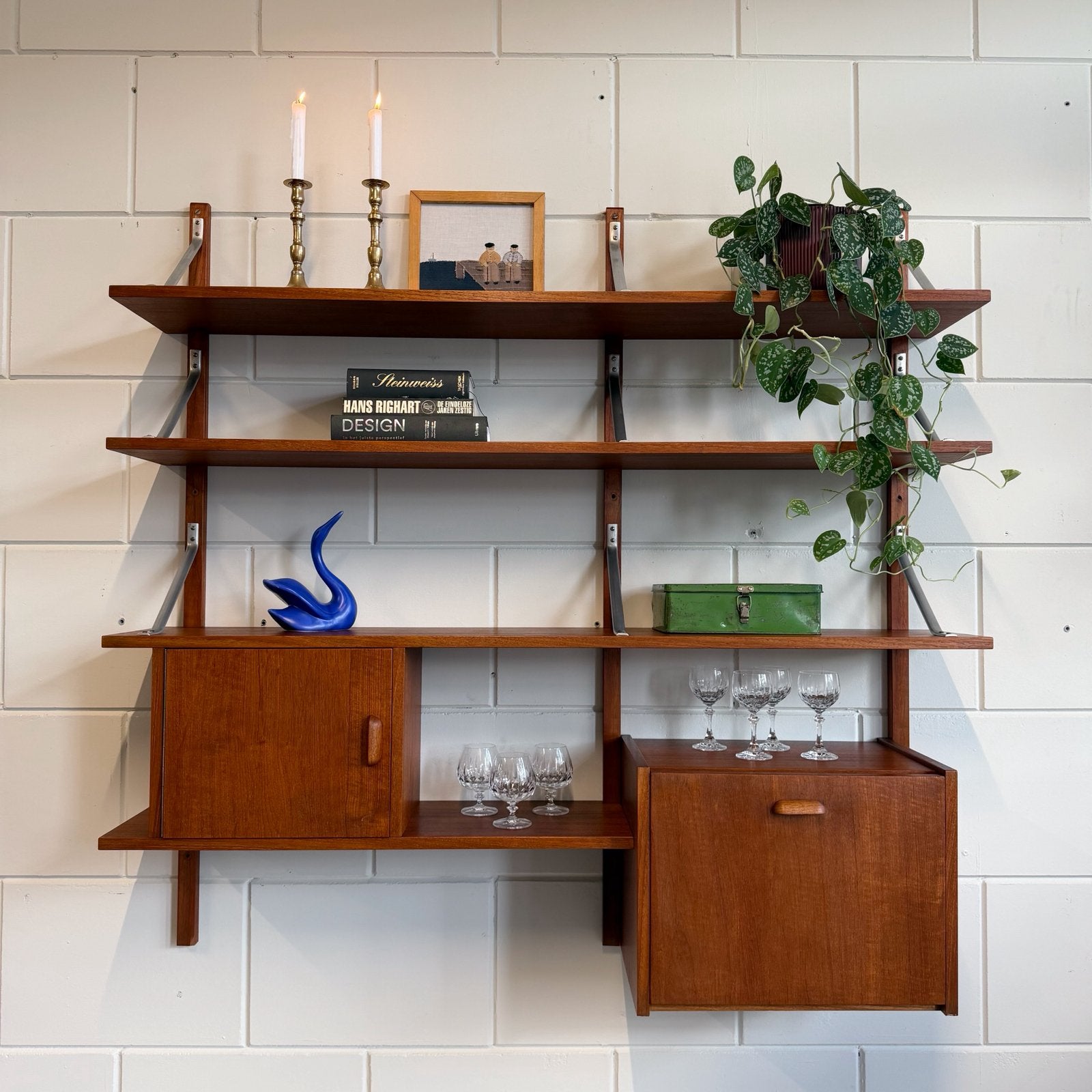 Vintage wandmeubel, teak, Ophalen of Verzenden