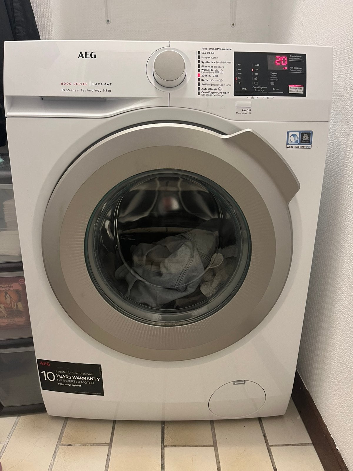AEG lavamat 6000 series 8 kg, Elektronische apparatuur, Wasmachines, Ophalen, Zo goed als nieuw