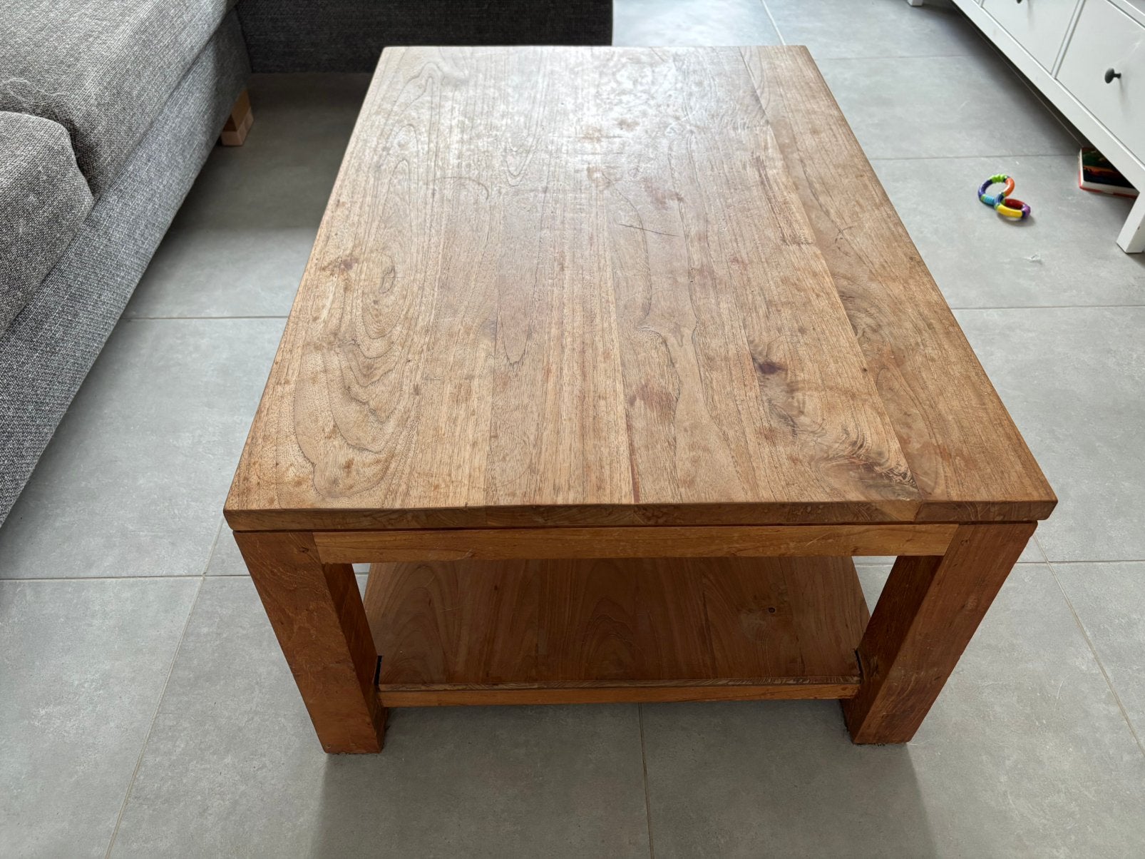 Salontafel - teak, Huis en Inrichting, Tafels | Salontafels, Ophalen, Gebruikt, 100 tot 150 cm, Teakhout