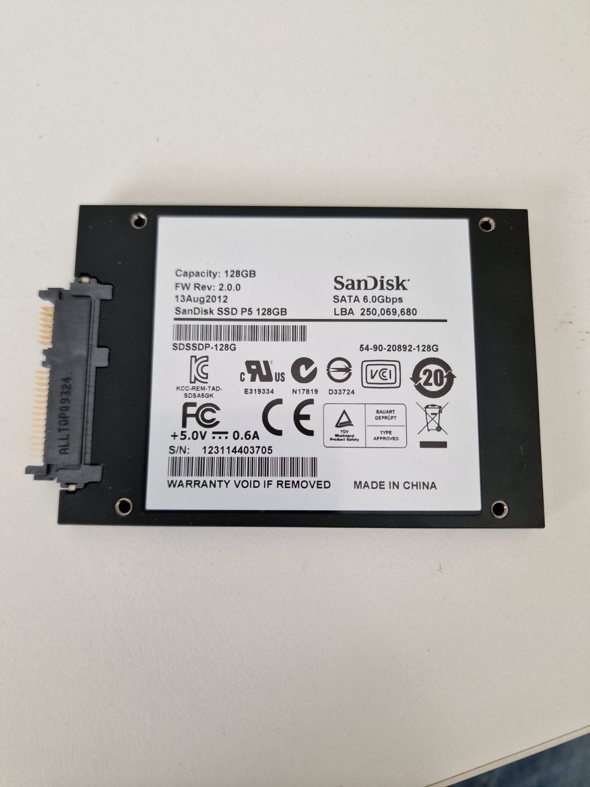 laptop ssd drive 128Gb, SATA 6Gbps, Computers en Software, Ophalen, Intern, Gebruikt, 128Gb