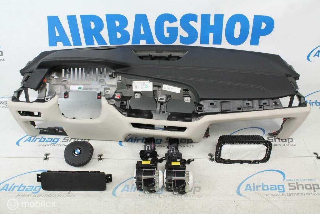 Airbag kit  Tableau de bord cuir noir/beige HUD BMW X5 G05, Enlèvement ou Envoi, Utilisé