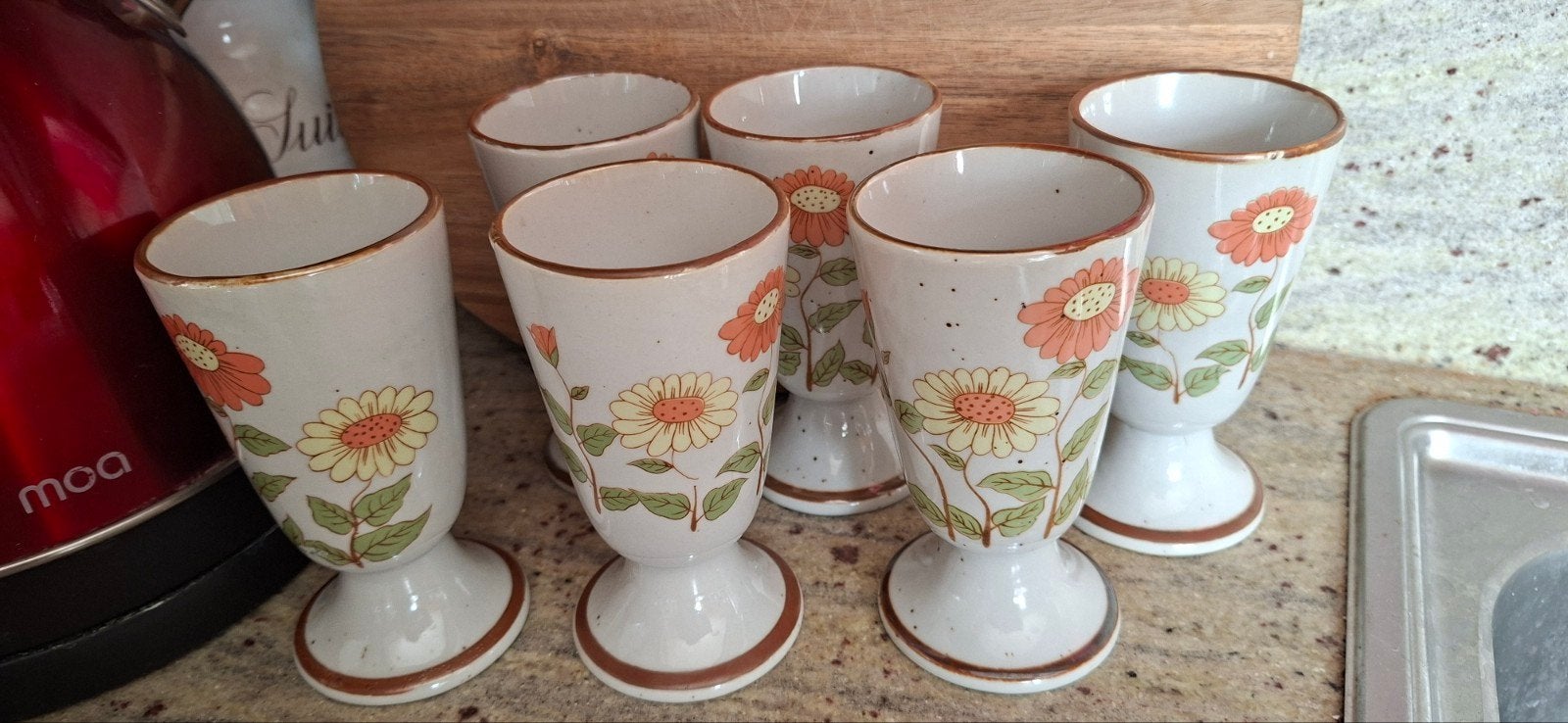 6 vintage wildflower tassen zonder oor, Ophalen