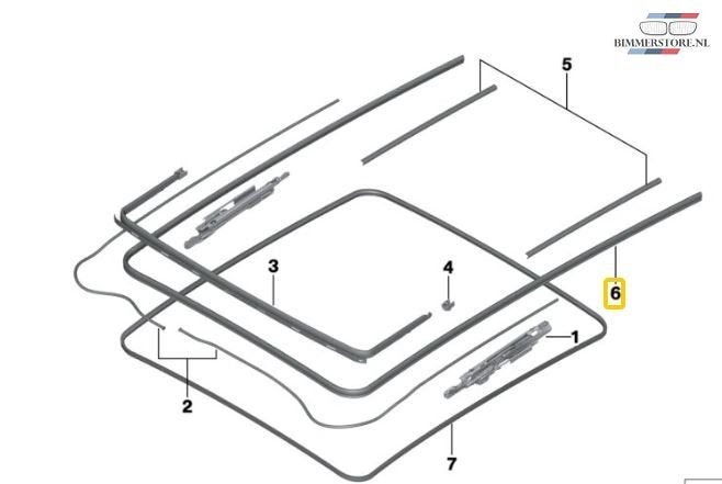 Panorama schuifdak pakking BMW X3 / X5 / X7 serie G01 F97 G0, -, -, Nieuw, Ophalen of Verzenden