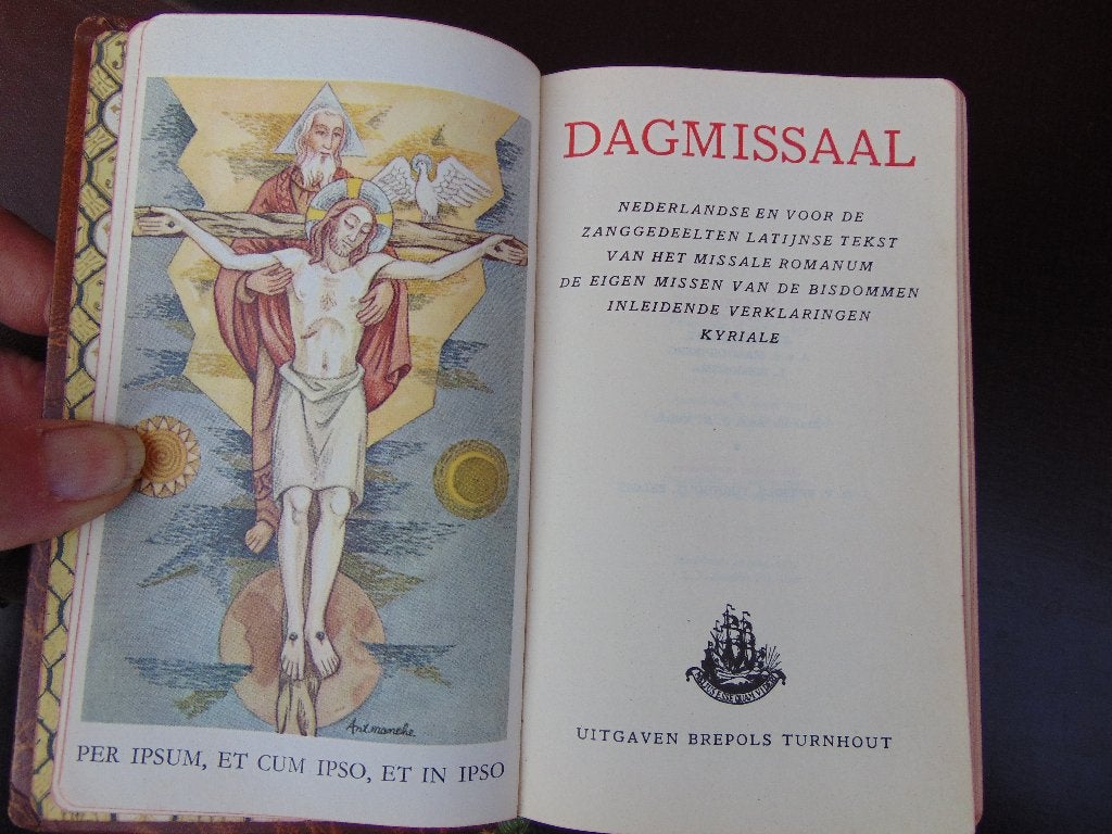 Dagmissaal leder gebonden in hoes. uitgaven Brepols Turnhout, Collections, Religion, Enlèvement ou Envoi, Utilisé, Livre, Christianisme | Catholique