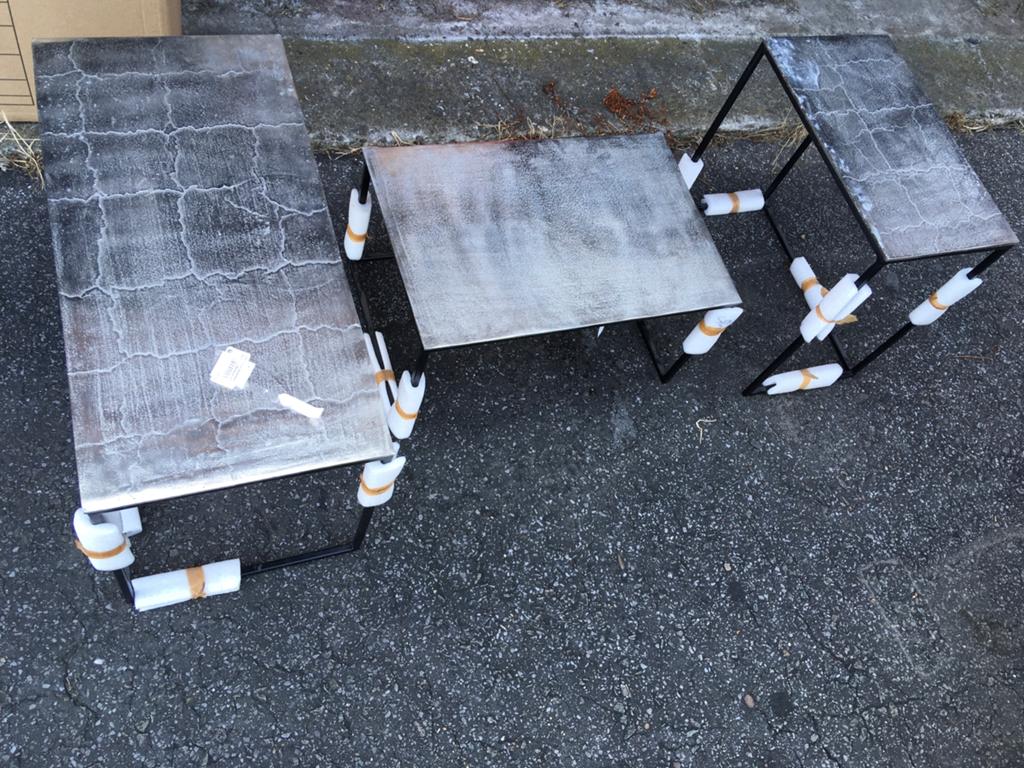 Set van 3 nieuwe bijzettafels/ salontafel, Ophalen, Zwart, Nieuw, Metaal