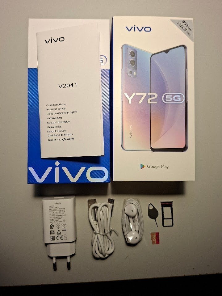 Vivo Y72 5G - parfait état - Carte mémoire 128 Go + 512 Go, Autres modèles, 10 mégapixels ou plus, Enlèvement ou Envoi, Comme neuf