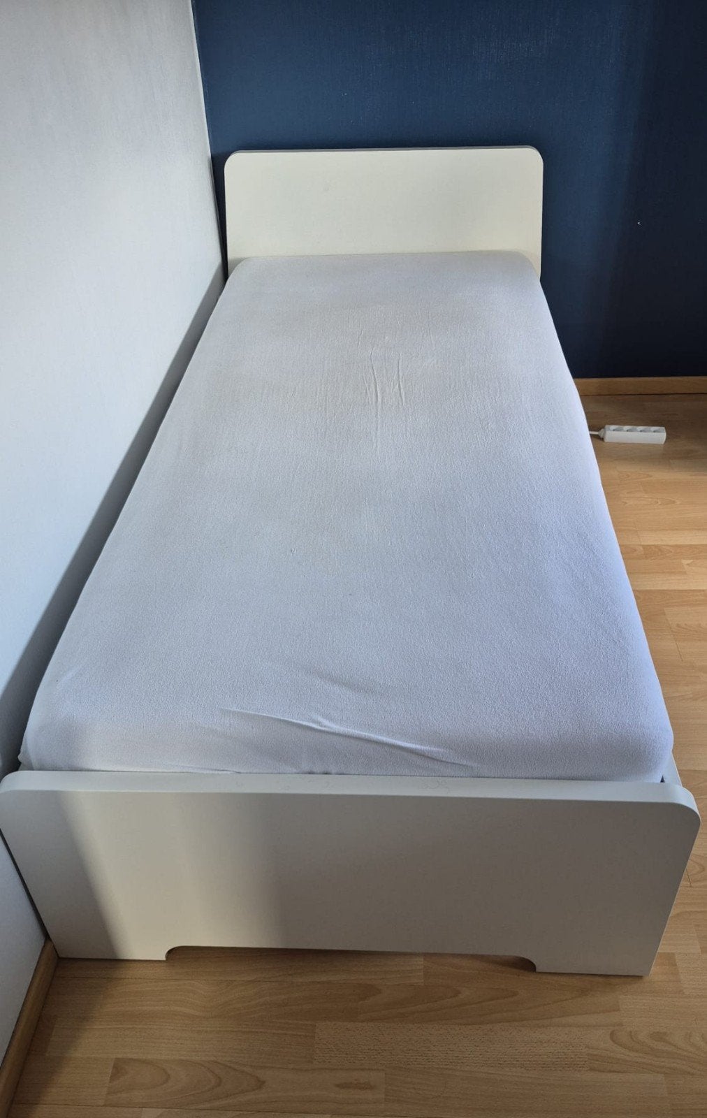 lit blanc 1 personne +sommier (matelas offert), Ophalen, 90 cm, Eenpersoons, Wit