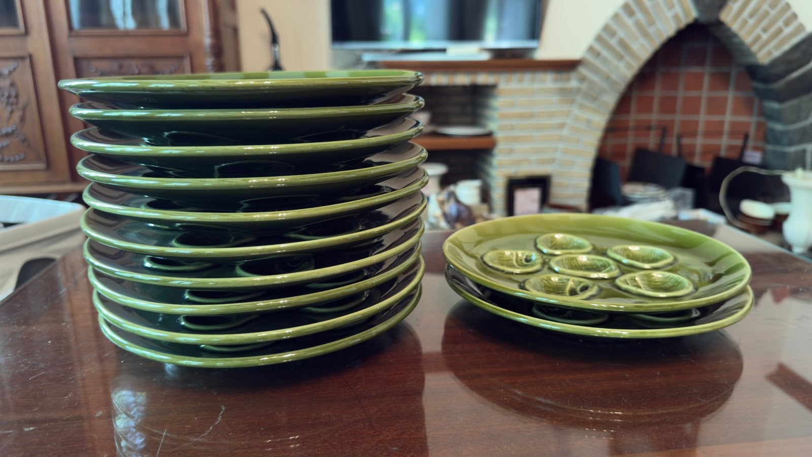 Lot de 12 assiettes vertes, Enlèvement