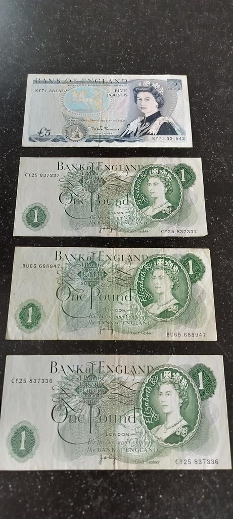 Billets de banque - monnaie Angleterre 4 pièces, Enlèvement ou Envoi