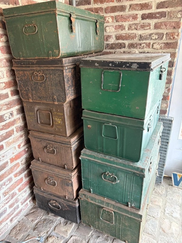 oude koffers metaal, Huis en Inrichting, Ophalen, Minder dan 50 cm, Gebruikt, 50 tot 100 cm