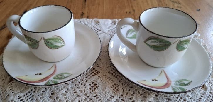 2 Engelse Covent Garden espresso kop en schoteltjes, Gebruikt, -, -, Ophalen of Verzenden