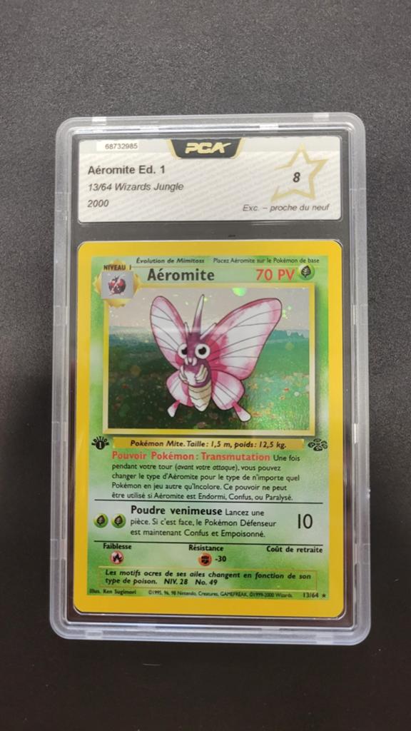 Pokémon PCA 8 Aeromite 13/64 Édition 1 NM MT  Jungle Holo, Enlèvement ou Envoi, Neuf, Cartes en vrac, Foil