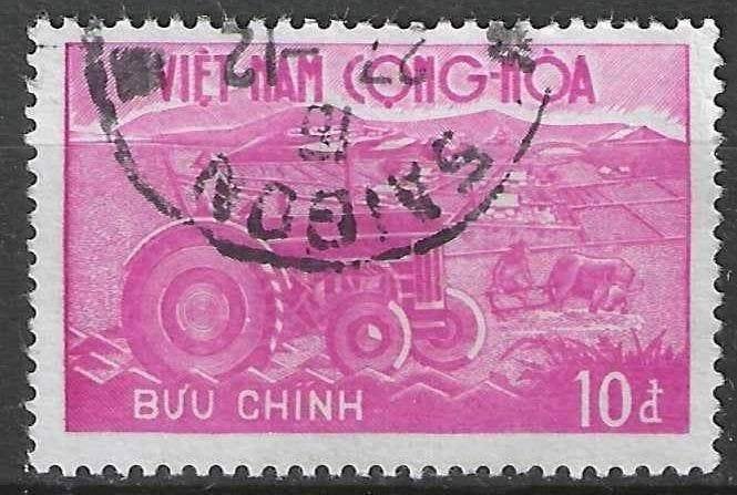 Zuid-Vietnam 1960 - Yvert 156 - Landbouwtractor - 10 pi (ST), Verzenden, Gestempeld