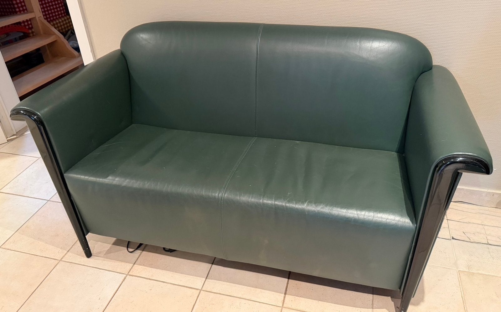 Chaise biplace Durlet Tiffany verte, Moins de 75 cm, Postmodern design jaren 90, 150 à 200 cm, Comme neuf