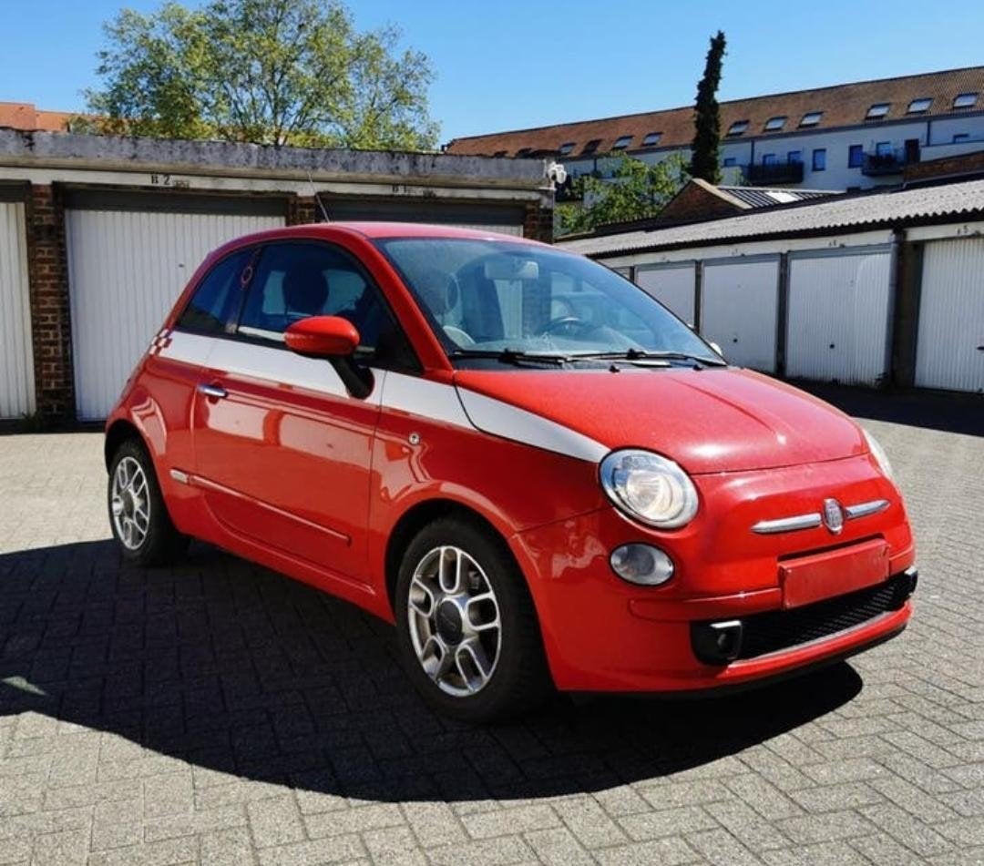 Fiat 500 benzine met weinig kilometers, Voorwielaandrijving, Zwart, Leder, Handgeschakeld