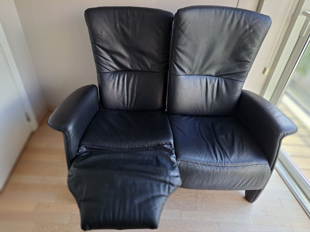 Lederen duo relaxzetel, Ophalen, Gebruikt, Tweepersoons, Leer
