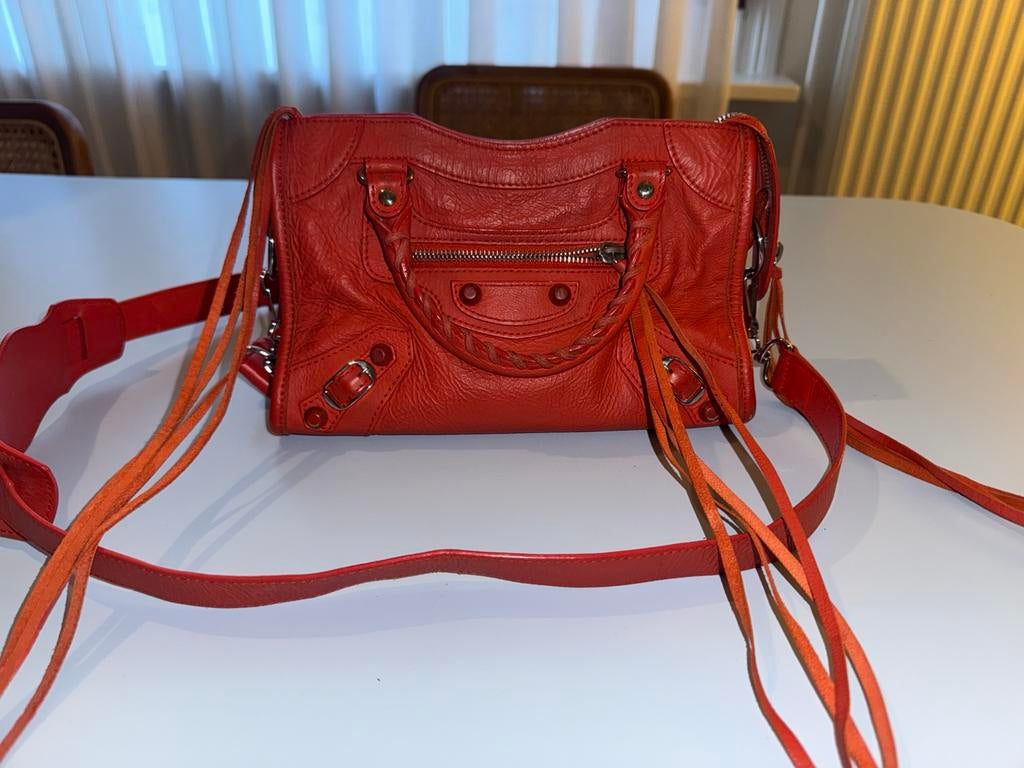 Balenciaga city bag, Ophalen, Gebruikt, Rood, Avondtasje