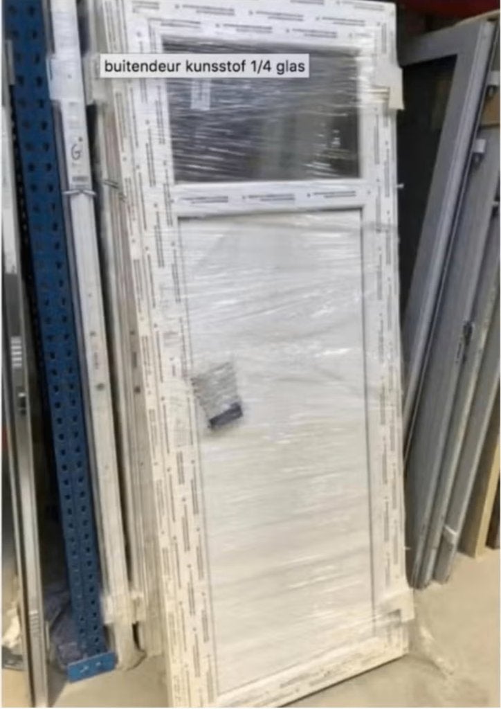 buitendeur kunsstof 1/4 glas, Doe-het-zelf en Bouw, Ophalen, Gebruikt, Glas, Buitendeur