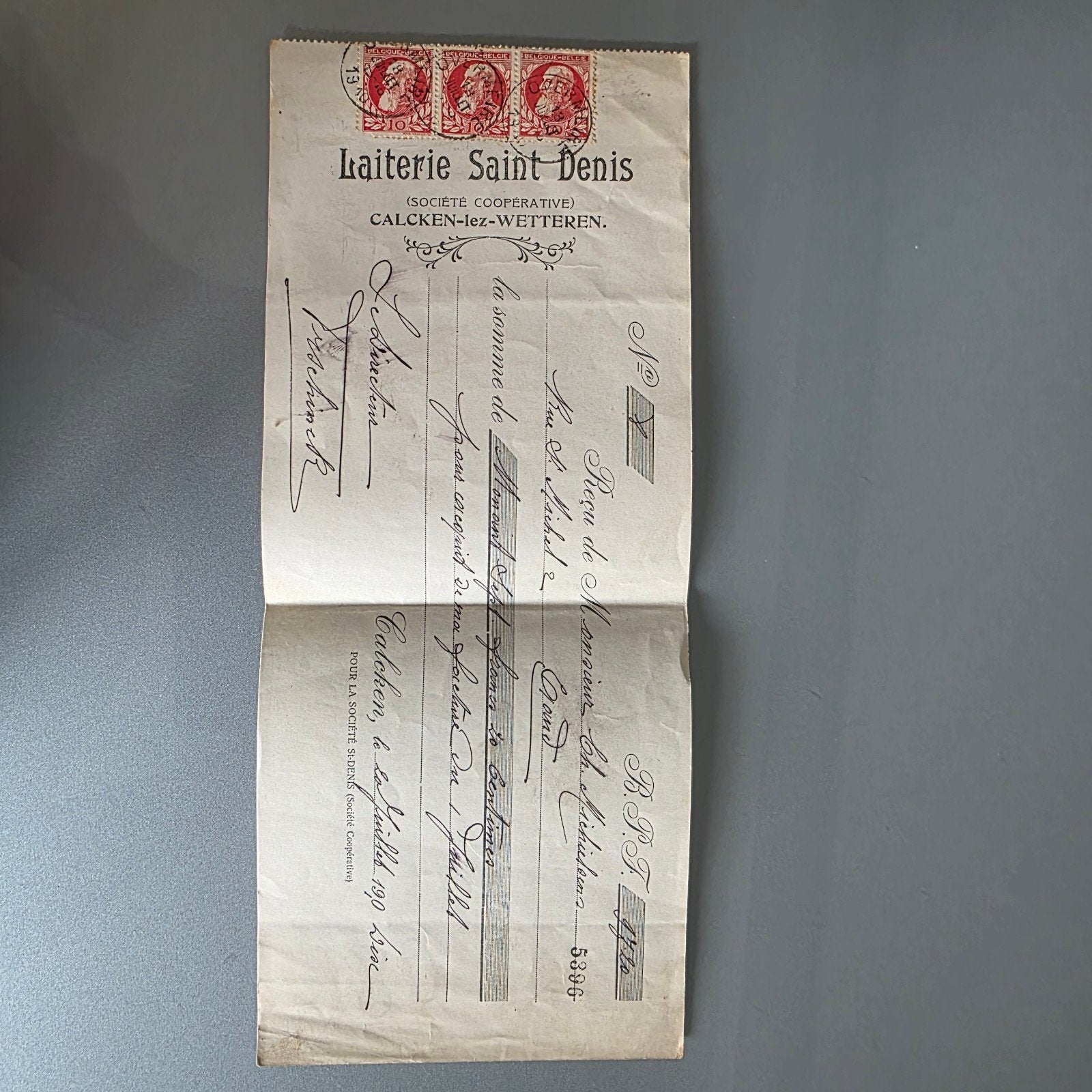 Waardepapier Cheque 1900,..., Ophalen of Verzenden, Voor 1940, Zo goed als nieuw