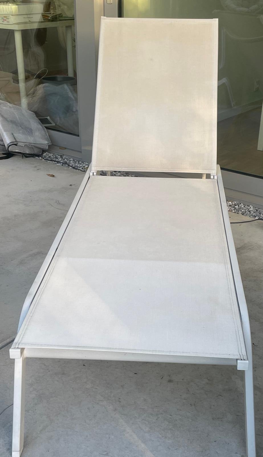 Ligzetel wit aluminium, Jardin & Terrasse, Enlèvement, Utilisé, Aluminium, Réglable