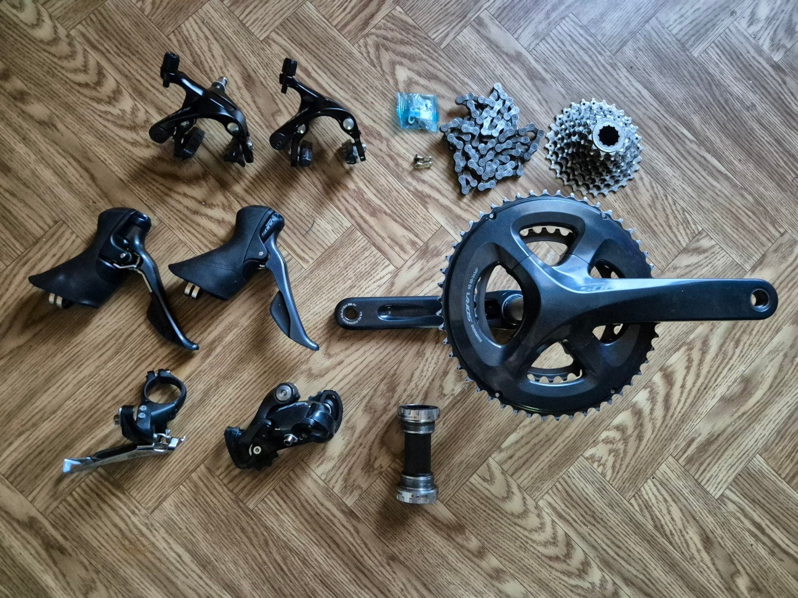 Groupe Complet Shimano Sora R3000 (2x9) (Rim Brakes), Gebruikt, Overige typen, Ophalen of Verzenden, Aluminium