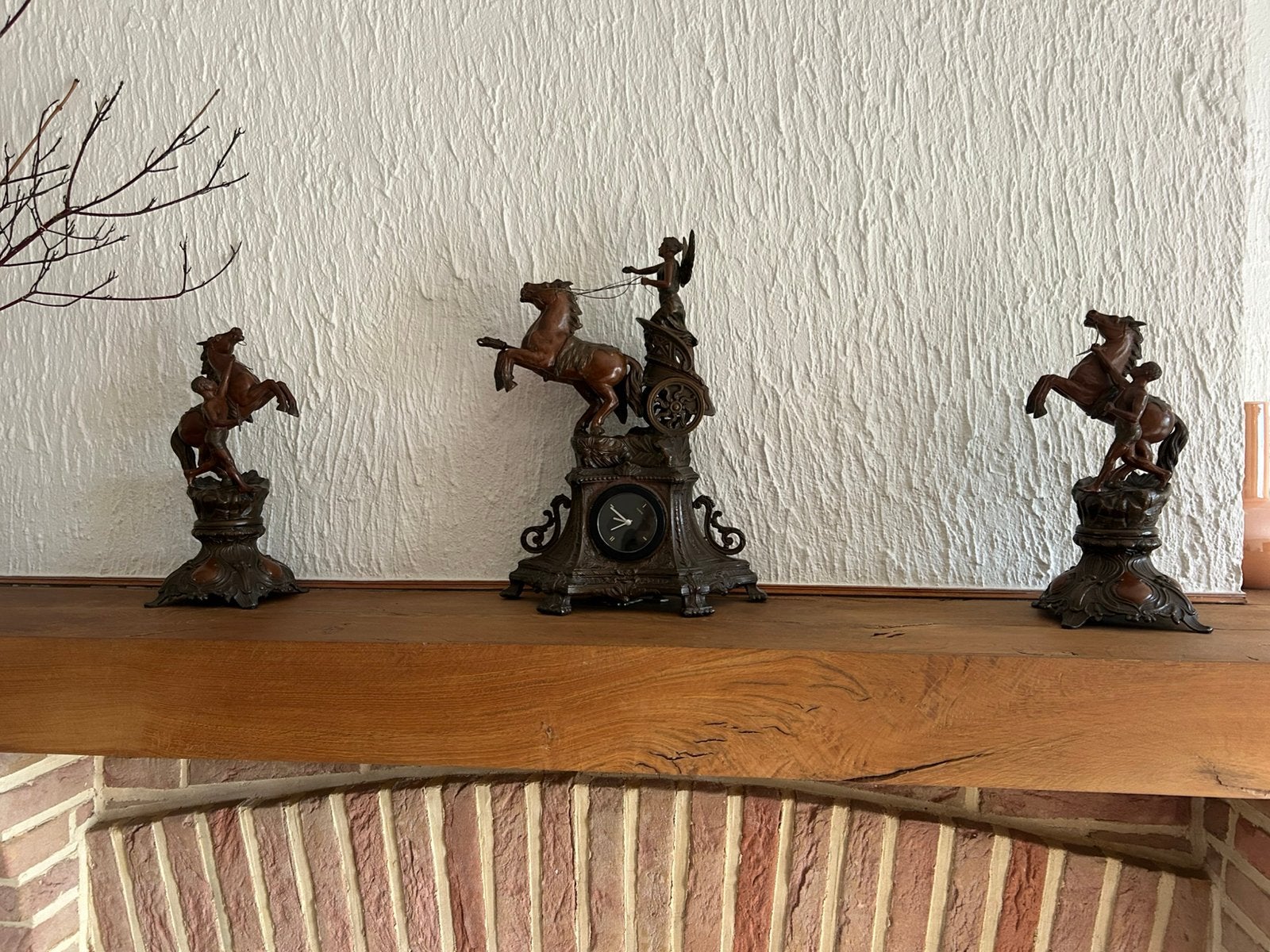 3 oude decoratieve beelden met paarden  30 cm, Huis en Inrichting, Ophalen, Zo goed als nieuw