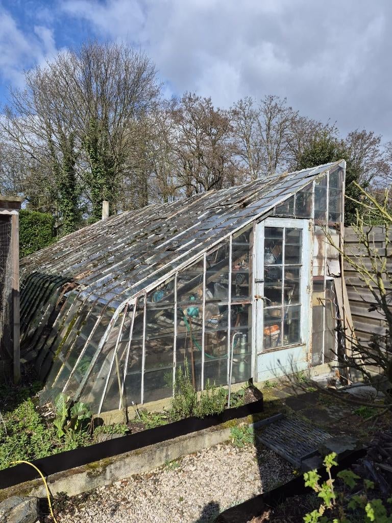 Halve serre om zelf af te breken en op te bouwen, Tuin en Terras, Gebruikt, Kweekkas, Glas, Ophalen