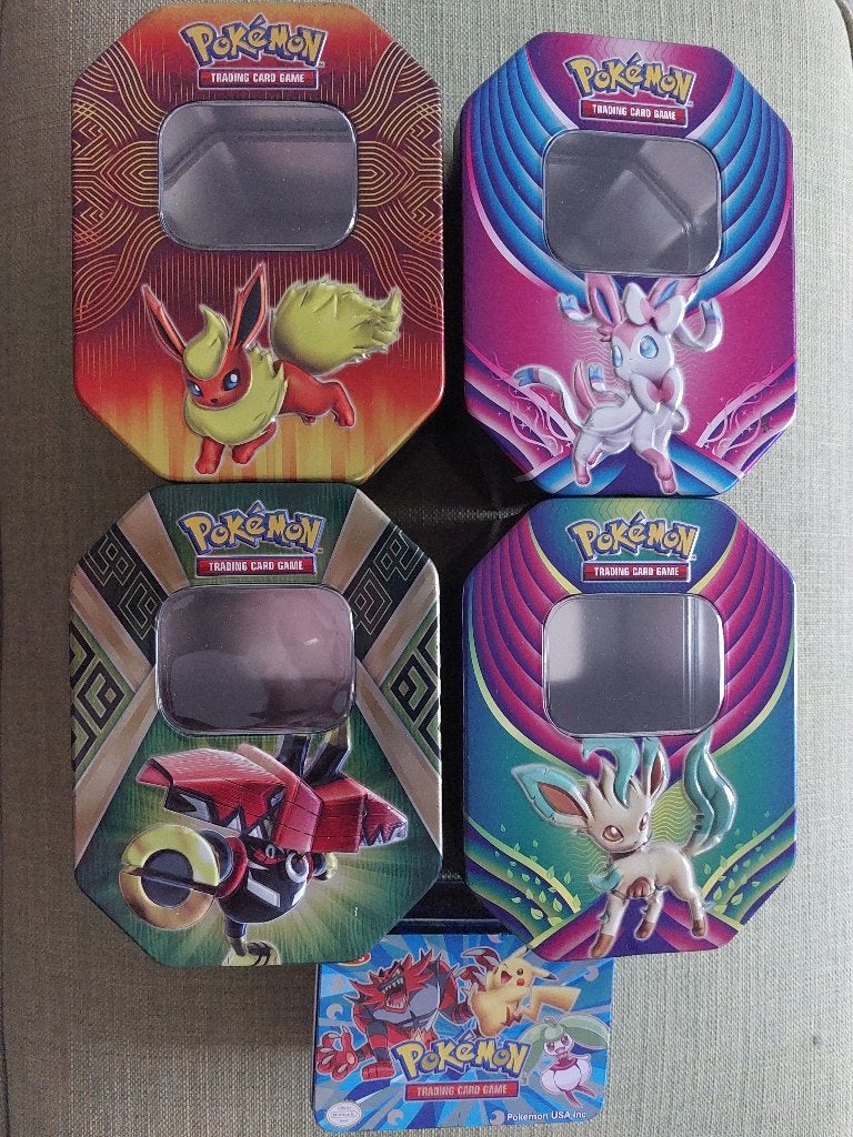 Set 5 st: 4 originele Pokémon Tins + 1 Mini Tin-Sun & Moon, Hobby & Loisirs créatifs, Jeux de cartes à collectionner | Pokémon