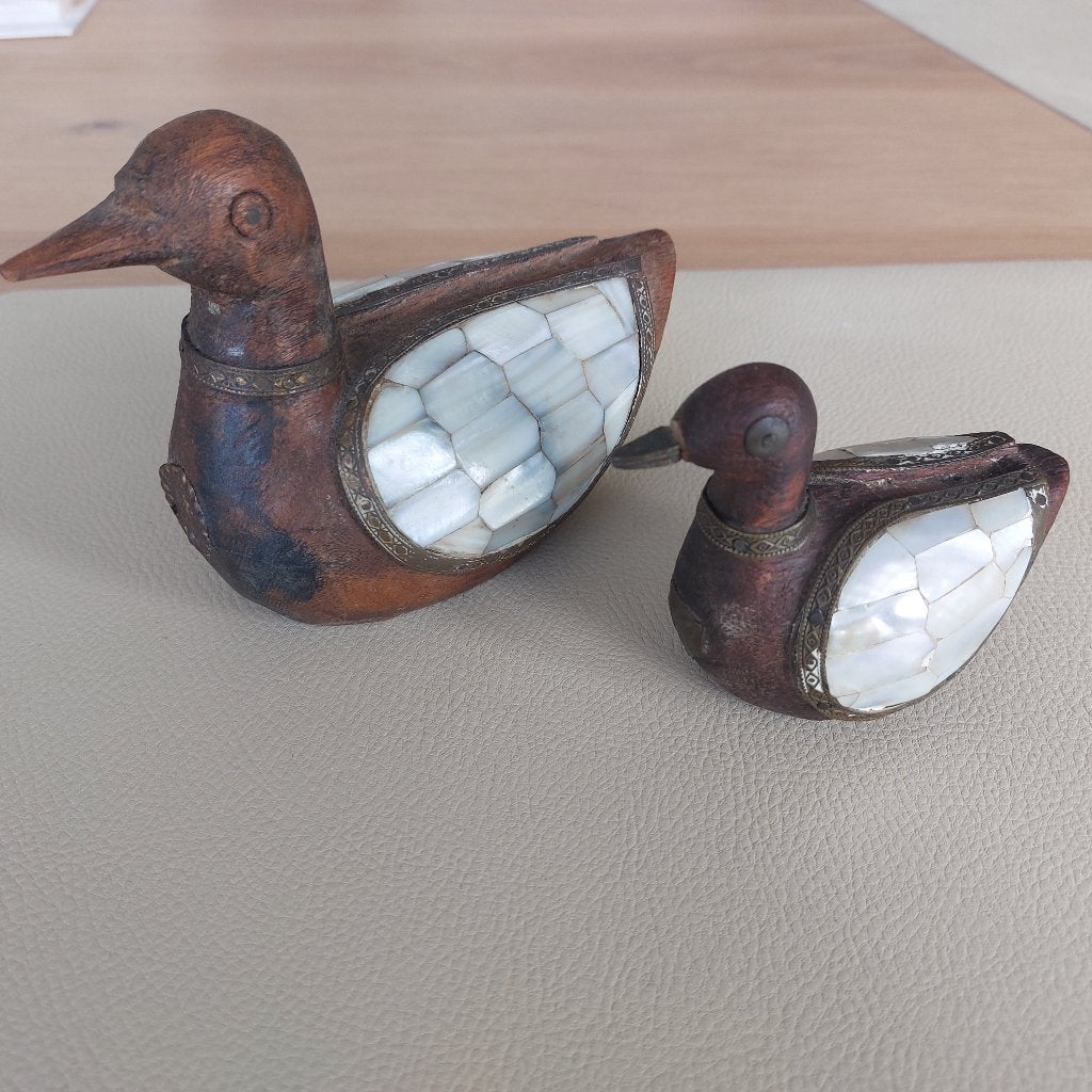 decoratieve houten eenden, Maison & Meubles, Accessoires pour la Maison | Autre, Comme neuf, Bois, Brun, Campagnard, Enlèvement
