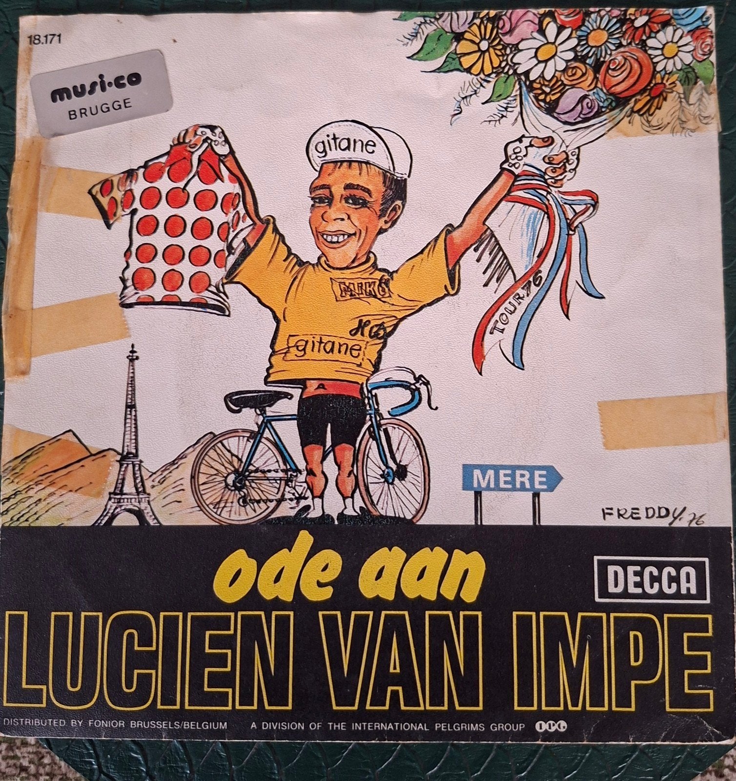Hoesje Lucien Van Impe 7", Ophalen of Verzenden