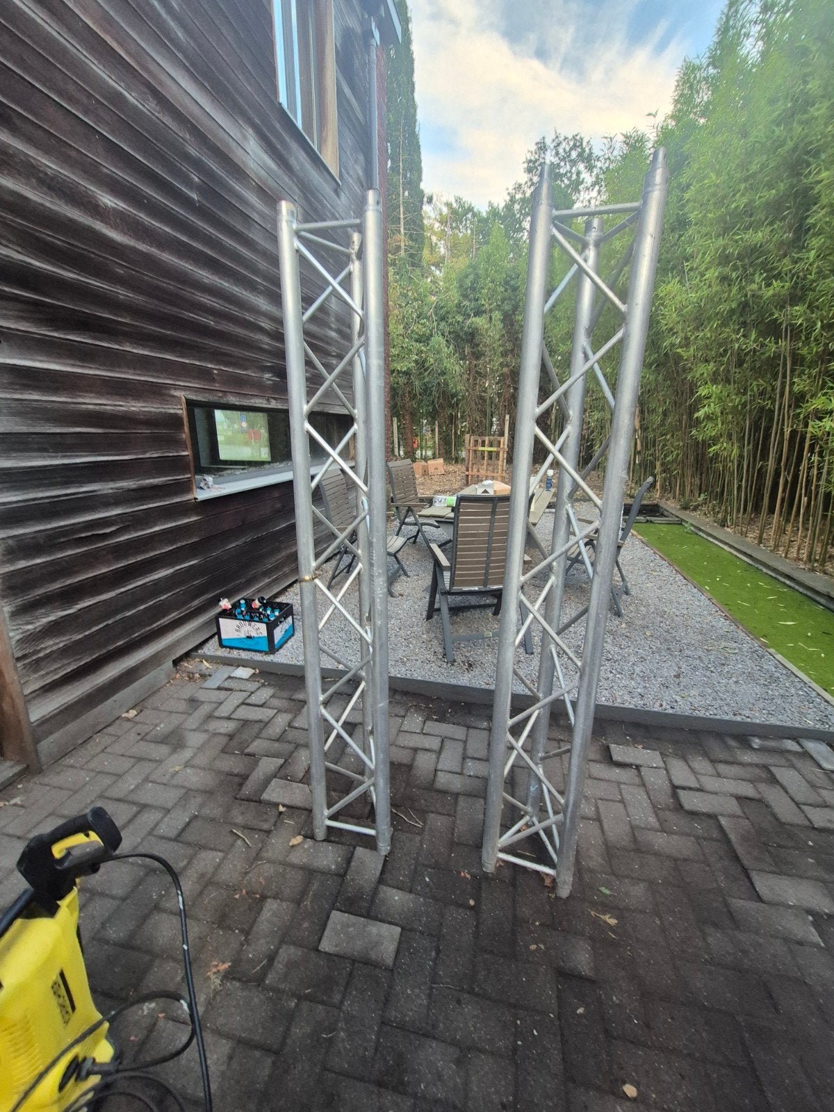 2 stuks Prolyte truss 2m, driehoeksprofiel, Enlèvement, Comme neuf, Autres types