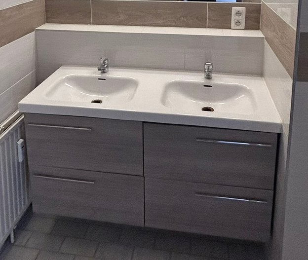 Meuble lavabo double vasque, Maison & Meubles, Salle de bain | Meubles de Salle de bain, Moins de 100 cm, Meuble lavabo, 100 à 150 cm