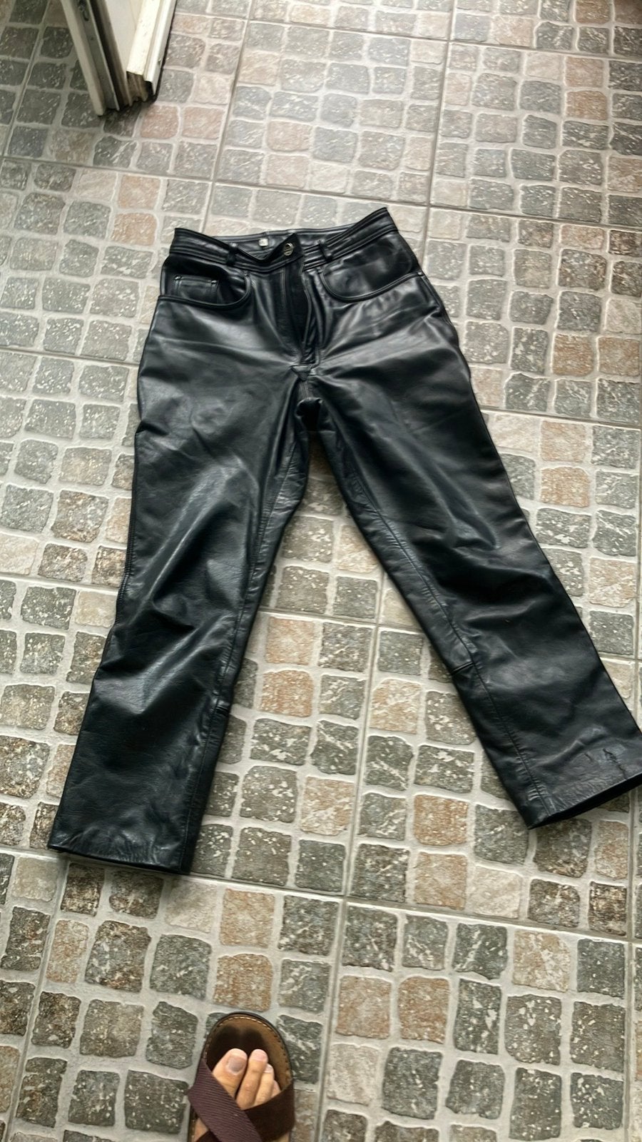 Leder motorbroek 42, Motoren, Ophalen, Tweedehands, Dames, Broek | leer