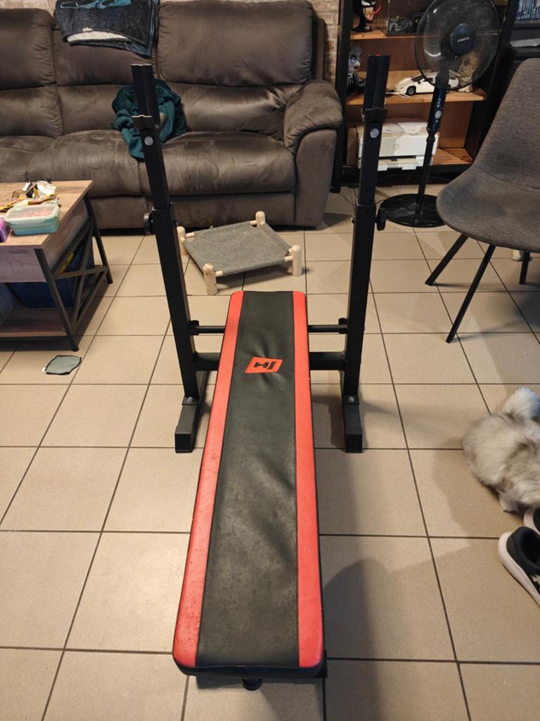 Complete halterbank met halter en 30 kg aan gewichten, Sport en Fitness, Fitnessmaterialen, Ophalen