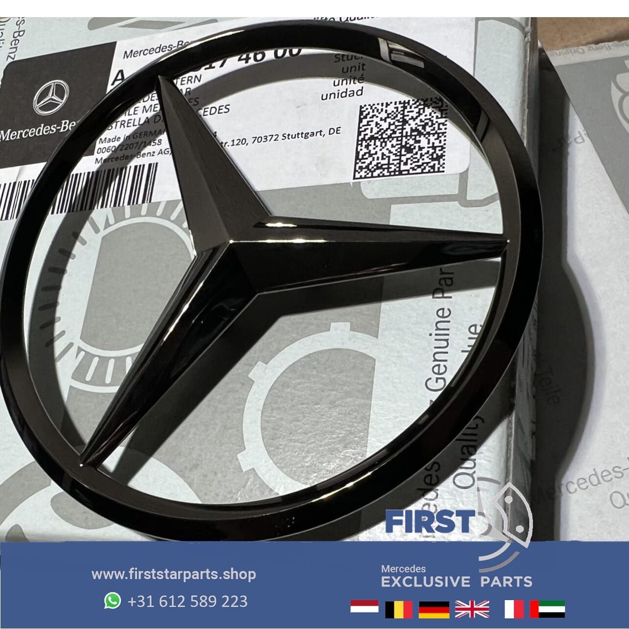 W206 STER Kofferbak LOGO achterklep EMBLEEM zwart W176 W117, Auto-onderdelen, Gebruikt, -, Ophalen of Verzenden, -