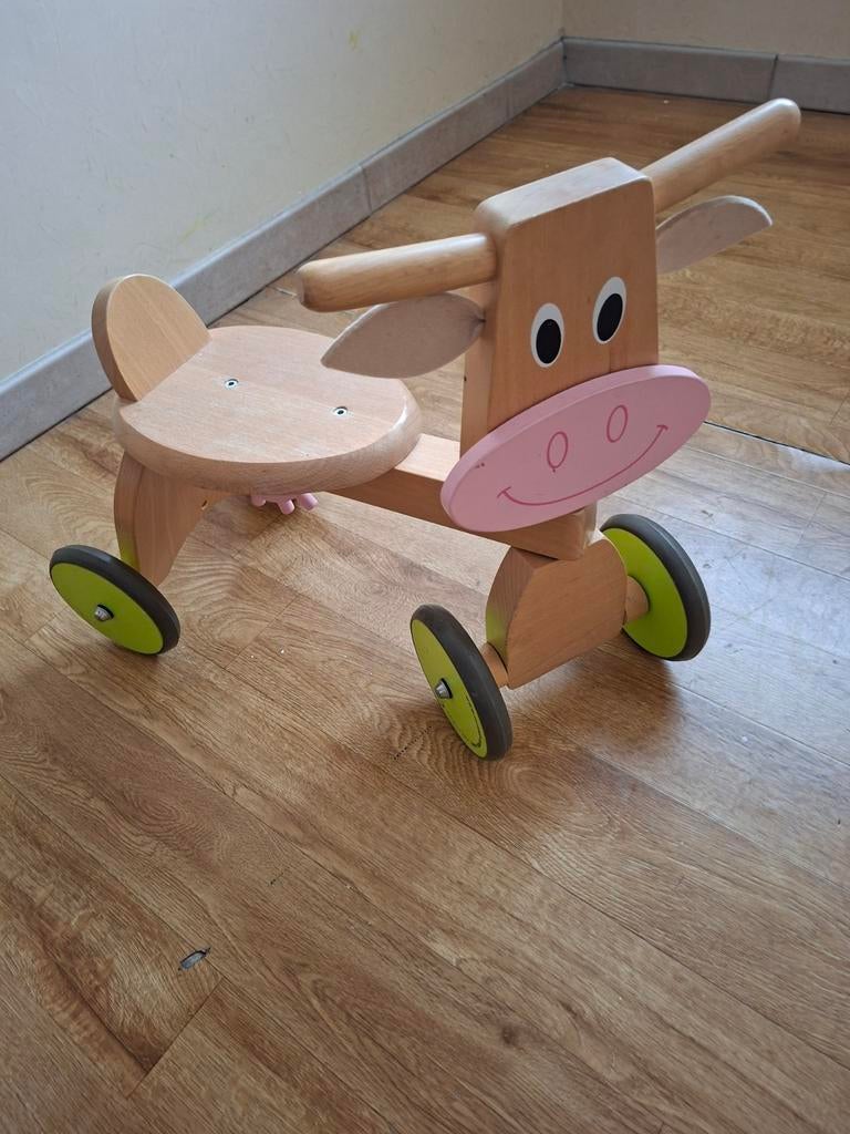 Houten loop koetje, Ophalen, Zo goed als nieuw