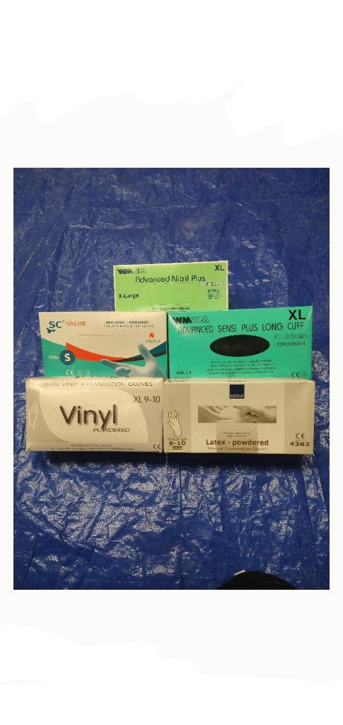 Gants en vinyle et latex nitrile S M XL, Divers, Enlèvement