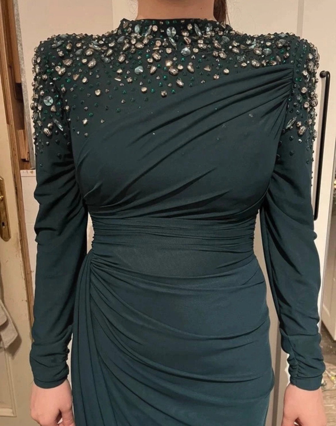 Abiye robe, Kleding | Dames, Ophalen of Verzenden, Zo goed als nieuw, Groen, Bruidsmeisjeskleding