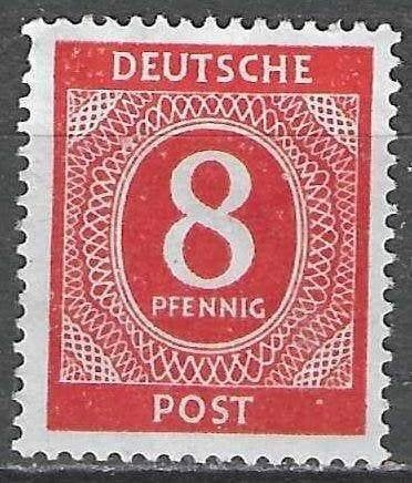 Duitsland A.A.S. 1946 - Yvert 7 - Cijfer in Ovaal (ZG), Verzenden, Postfris