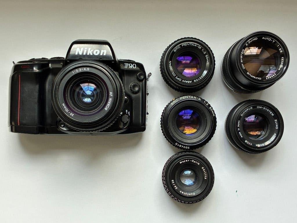 Allegaartje van Nikon F90, Pentax en Olympus Lenzen, Ophalen of Verzenden, Gebruikt, Spiegelreflex, Nikon