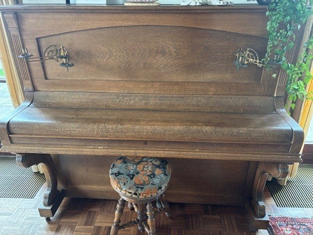 Piano Albert Huyghe, Musique & Instruments, Enlèvement, Utilisé, Brun, Piano