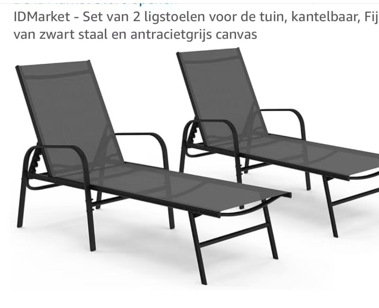 Ligstoelen antraciet grijs, Ophalen, Nieuw