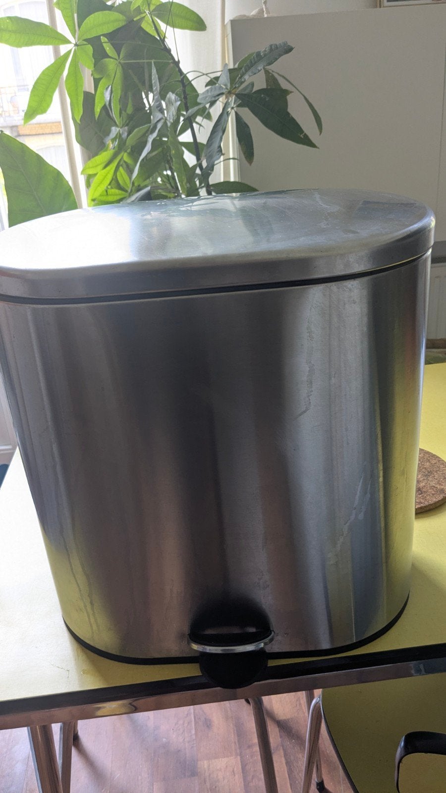 poubelle double, À pédale, 10 à 20 litres, Utilisé, Métal