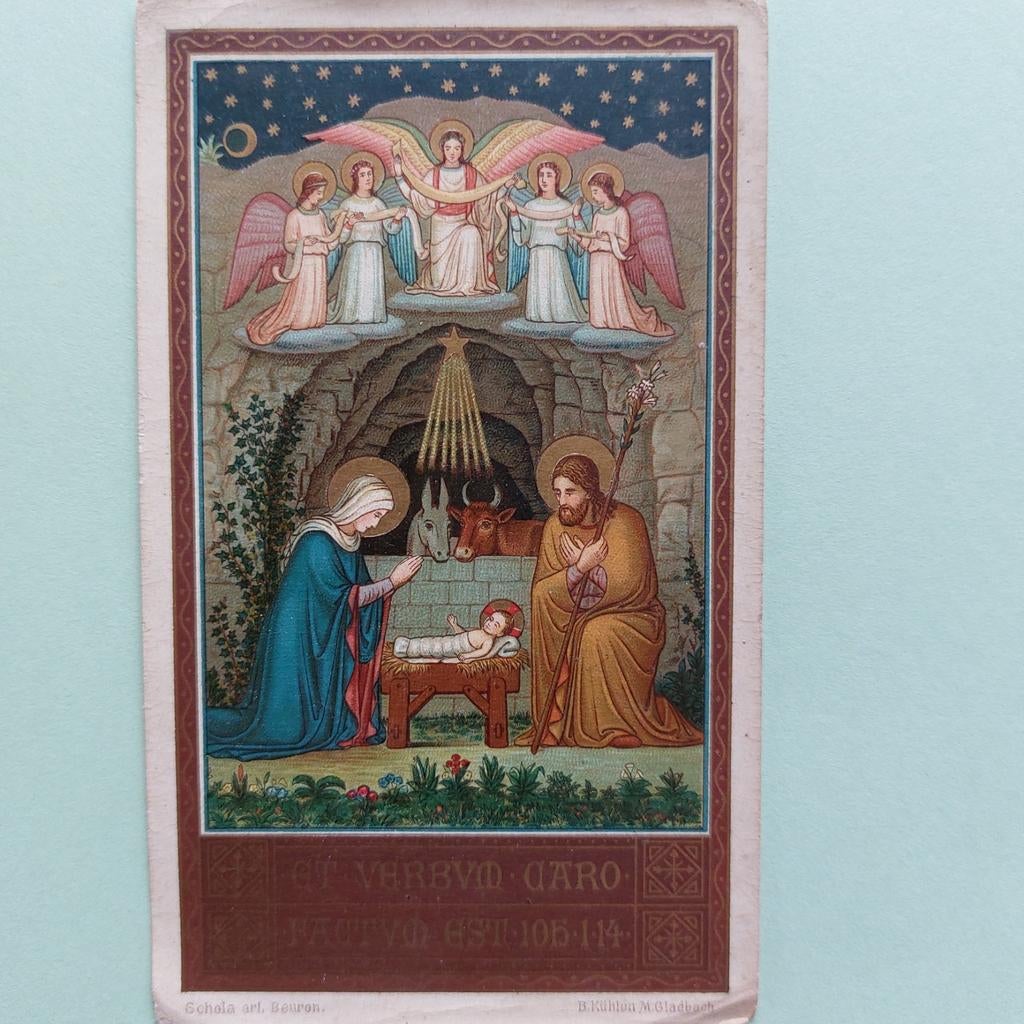 Oud bidprentje: Bethlehems Kribbe (1892), Verzamelen, Bidprentjes en Rouwkaarten, Ophalen of Verzenden, Bidprentje