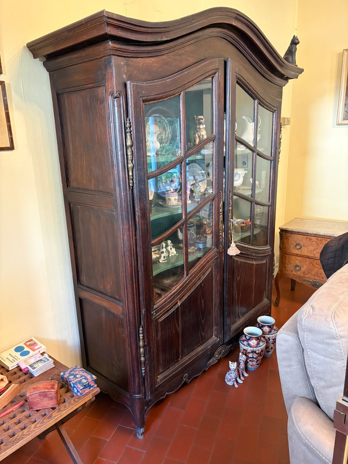 Vitrine ancienne, Maison & Meubles, Enlèvement, Utilisé