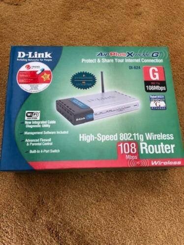 D-Link DI-624 108 Mbps SuperG draadloze breedband, Computers en Software, Routers en Modems, Ophalen, Nieuw, Router, D-Link