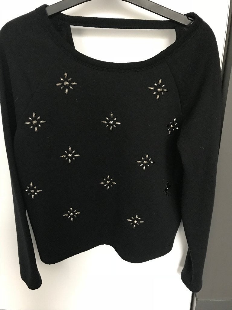 Zwarte sweater van ONLY met zilver accenten maat XS, Only, Zwart, Ophalen of Verzenden, Zo goed als nieuw