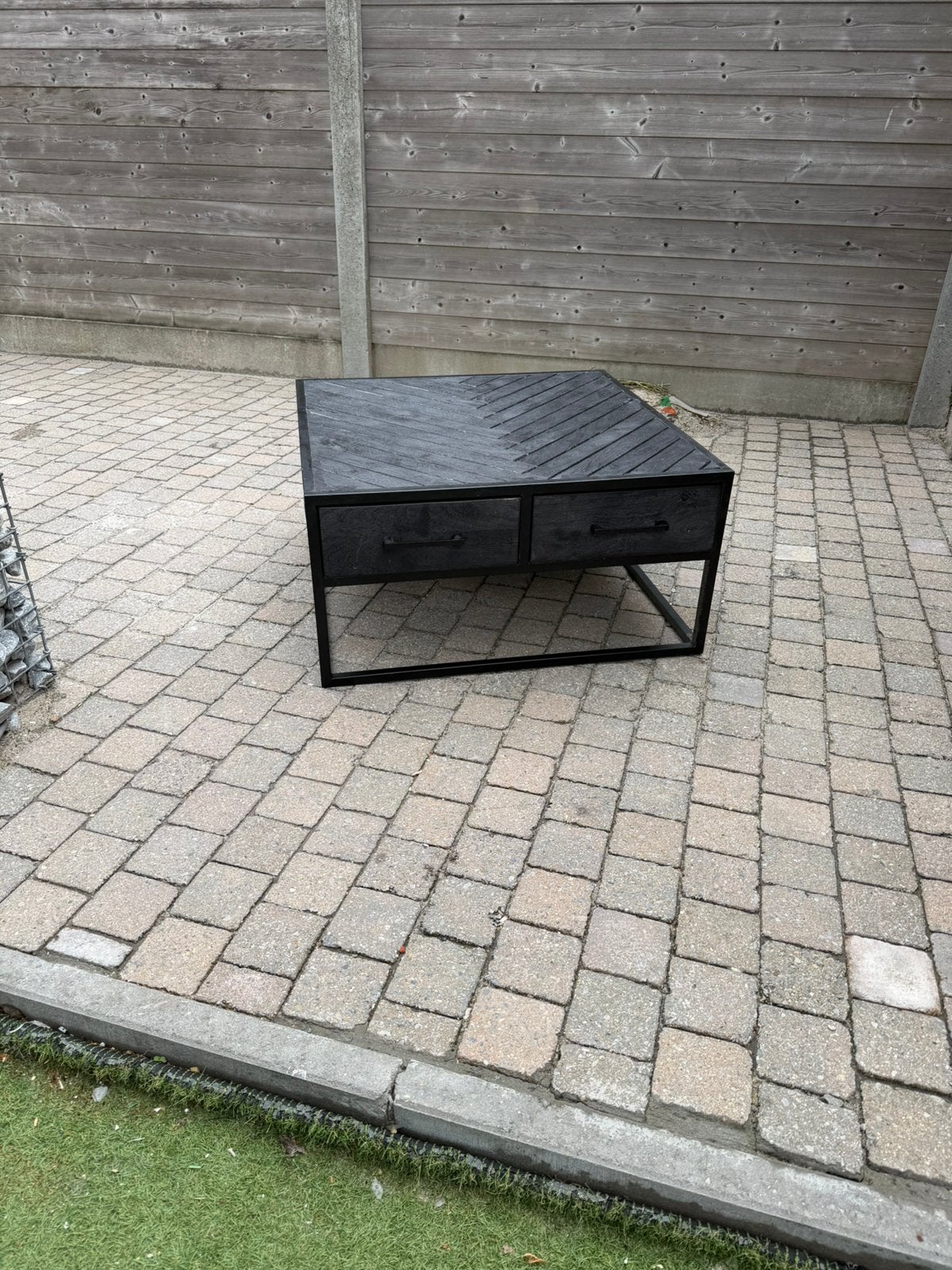 Salontafel zwart, Huis en Inrichting, Ophalen, Gebruikt, Vierkant, Overige houtsoorten